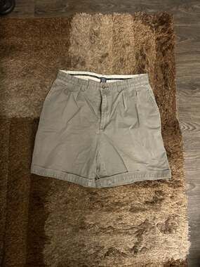 Vintage Polo Ralph Lauren Pleated Chino Shorts Men Size 33 Olive Drab Gray